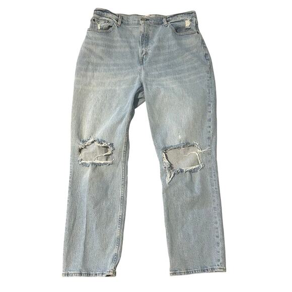 Abercrombie & Fitch distressed  90's straight ultra high rise curve love size 33 - Picture 1 of 5